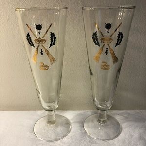 Vintage Curling Glasses , Scottish Brooms, Rock, Tam, mid century